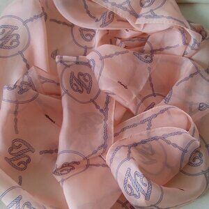 Large 100% Silk Soft Peach Colored Scarf